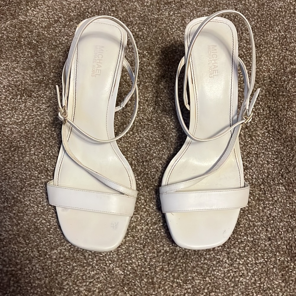Michael Kors 1” White Heels